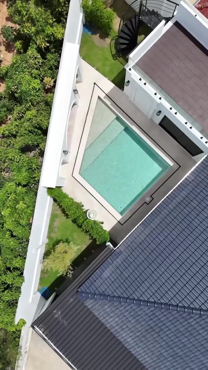 Pool villa from above